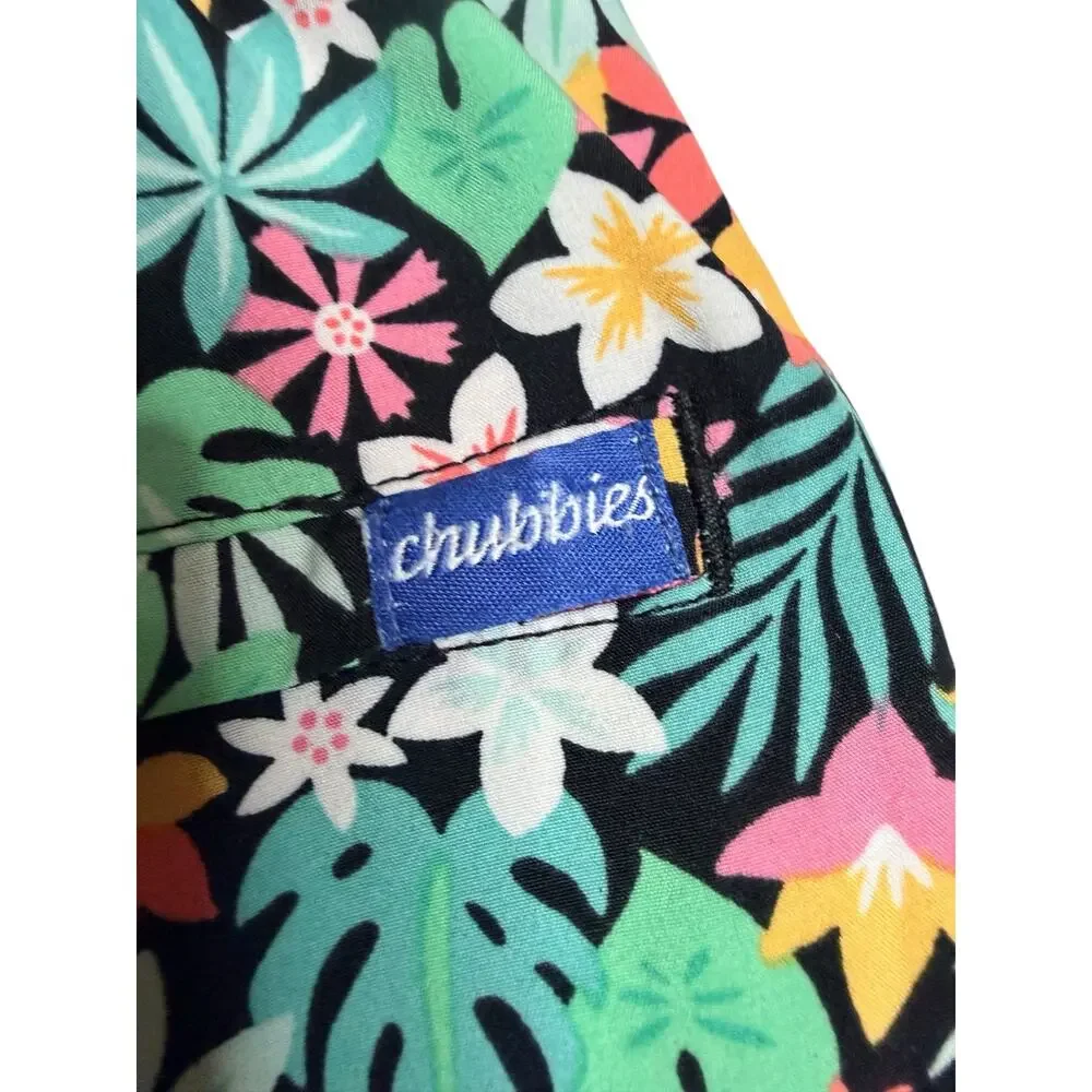 Chubbies The Bloomerangs Swim Trunks Men M Black Multi Beach Summer